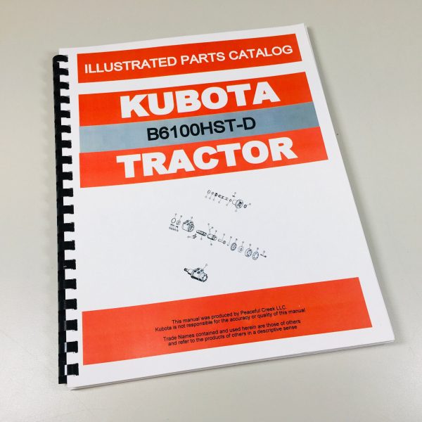 Kubota B6100Hst-D Tractor Parts Assembly Manual Catalog Exploded Views Numbers