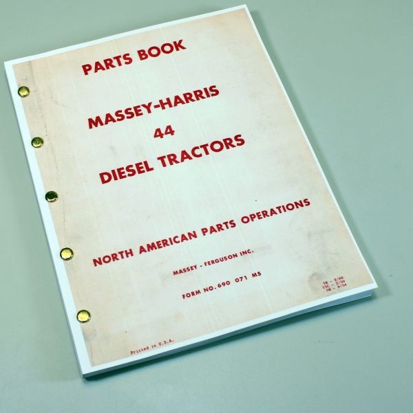 Massey Harris Ferguson 44 Diesel Tractor Parts Manual Catalog Book Assembly