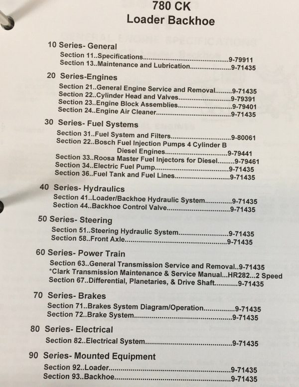 Case 780 Ck Loader Backhoe Service Manual Parts Catalog Set Shop Repair 780Ck - Image 2