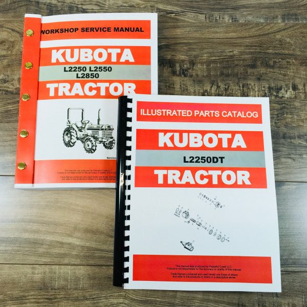 Kubota L2250 Tractor Service Manual Parts Catalog Repair Shop Workshop Book Set