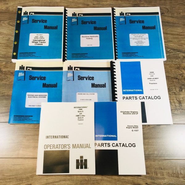 International 2400B Loader Backhoe Tractor Service Part Operator Manual Set C157