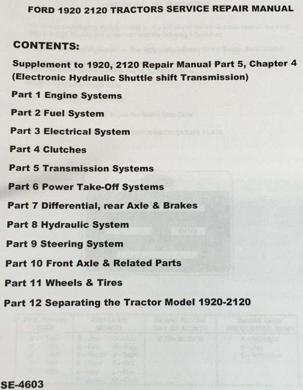 Ford 1920 2120 Tractor Service Parts Manual Repair Shop Set Workshop Catalog - Image 5