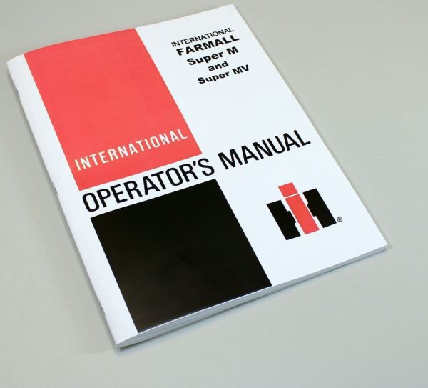 New International Farmall Super M Mv Tractor Owners Operators Manual Maintenance