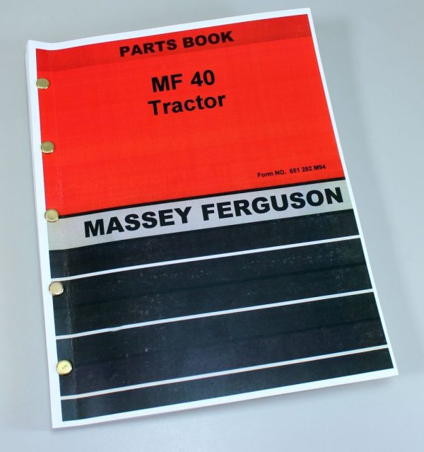 Massey Ferguson Mf 40 Tractor Parts Catalog Manual Book Exploded Views Numbers