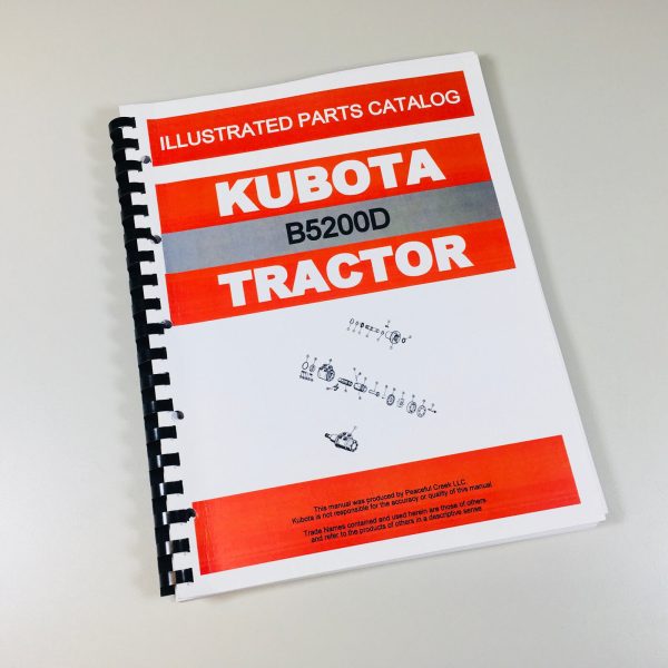 Kubota B5200 B5200D Tractor Parts Assembly Manual Catalog Exploded Views Numbers