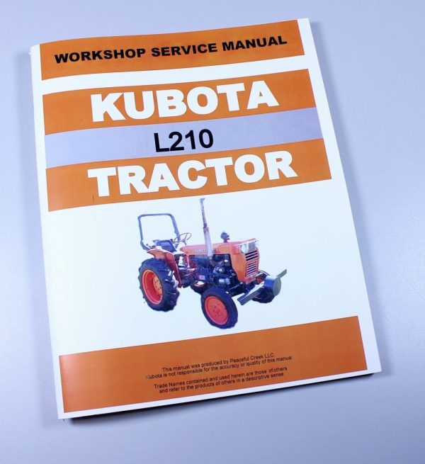 Kubota L210 Tractor Service Repair Manual Shop Book Overhaul Troubleshoot