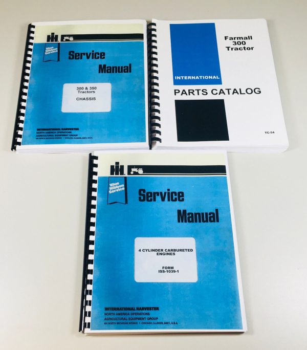 Farmall 300 Tractor Gas Engine Chassis Service Parts Repair Manual Set