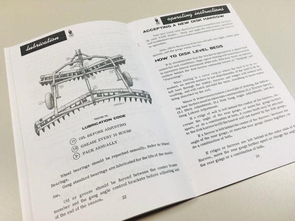 Case B Bw Wheel Type Disk Harrow Operators Owners Manual Maintenance Adjustments - Image 5