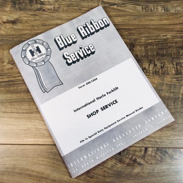 International R-4614 Hr-4621 R-4621 Harlo Forklift Service Manual Repair Book Ih