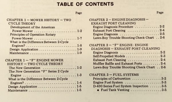 Lawn Boy Mower F, C, D Series Engine Service Manual Repair Shop 2 Cycle Lawnboy - Image 2