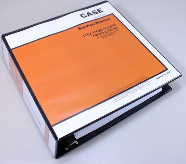 Case W1102D/Pd Vibrating Self-Propelled Roller Service Technical Manual Binder