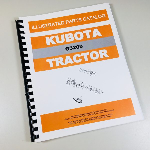 Kubota G3200 Tractor Parts Assembly Manual Catalog Exploded Views Numbers