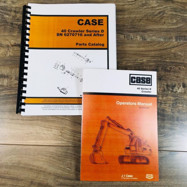 Drott Case 40D Crawler Excavator Service Manual Parts Catalog Operators Set