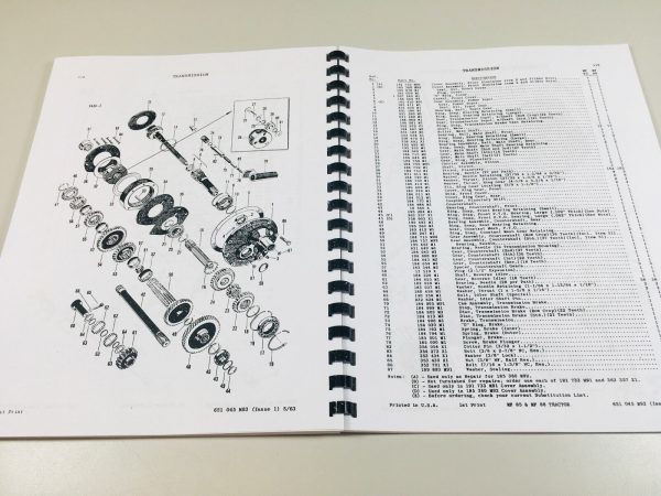 Massey Ferguson 85 88 Tractor Service Repair Manual Parts Catalog - Image 10