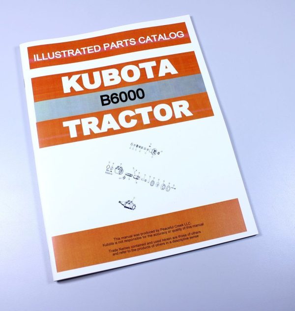 Kubota B6000 B6000E B6000D Tractor Parts Assembly Manual Catalog Exploded Views