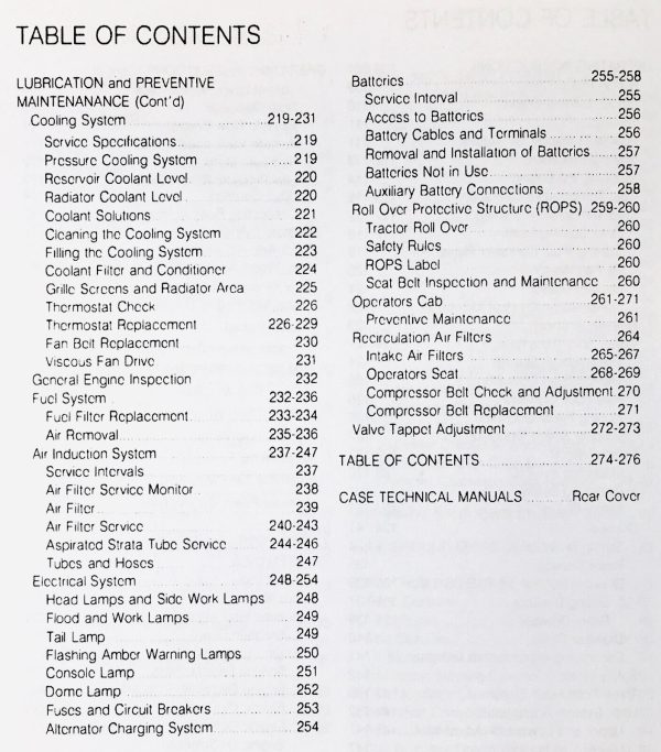 Case Ih 7110 7120 Tractor Operators Owners Manual Maintenance Lubrication - Image 9