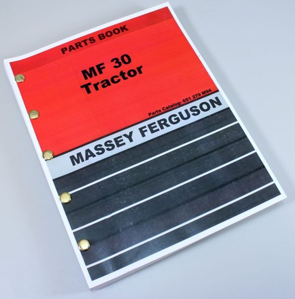 Massey Ferguson Mf30 Industrial & Turf Tractor Parts Catalog Manual 1970-1976