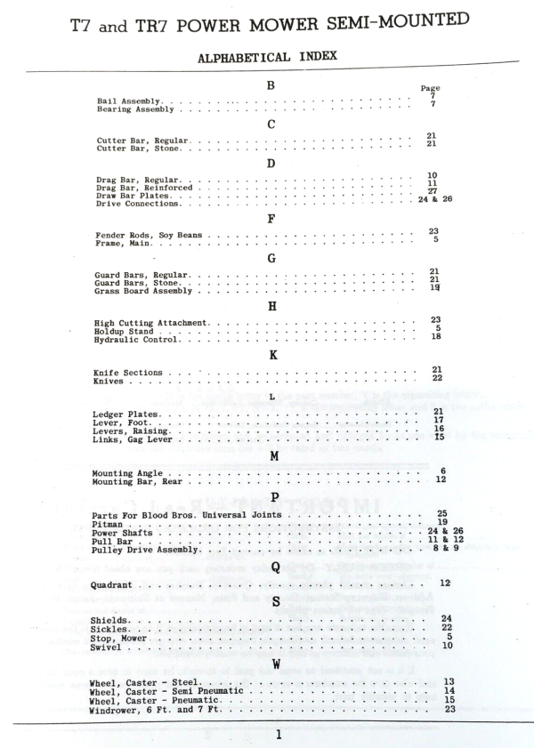 Case T7 TR7 Power Mower Semi Mounted Parts Manual Sickle Bar Catalog Assembly - Image 2