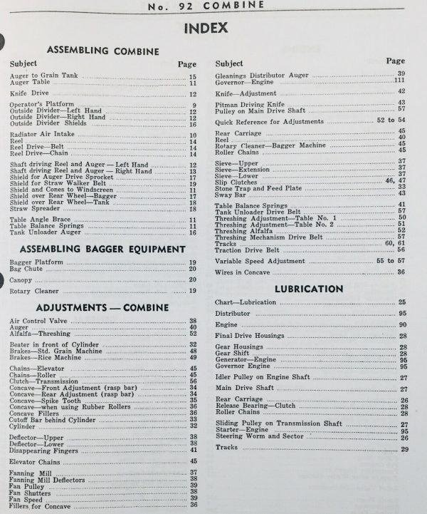 Massey Ferguson 92 Combine Owner Operators Manual - Image 2