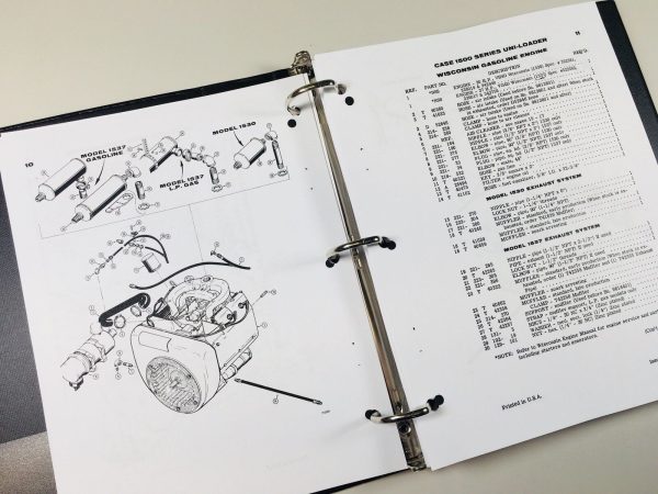 Case 1500 1526 1530 1537 Uni-Loader Skid Steer Service Manual Parts Catalog Book - Image 10