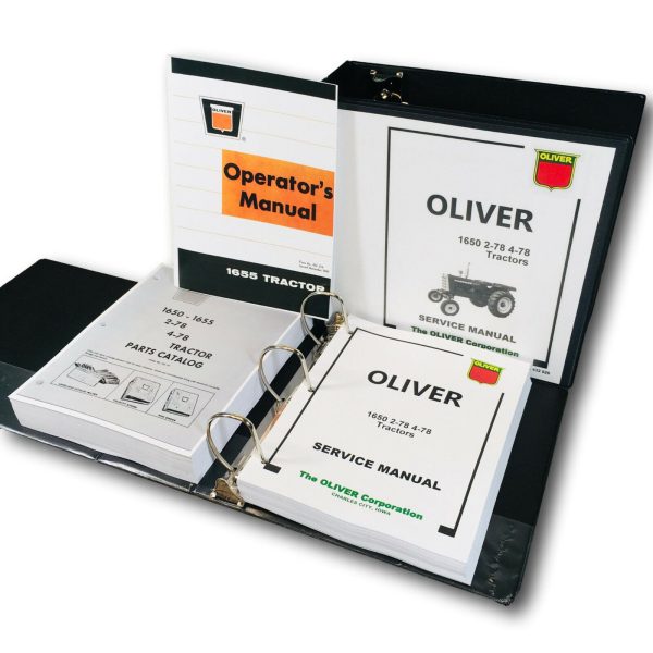 Oliver 1655 Tractor Service Parts Operators Manual Set Repair Workshop Shop Book