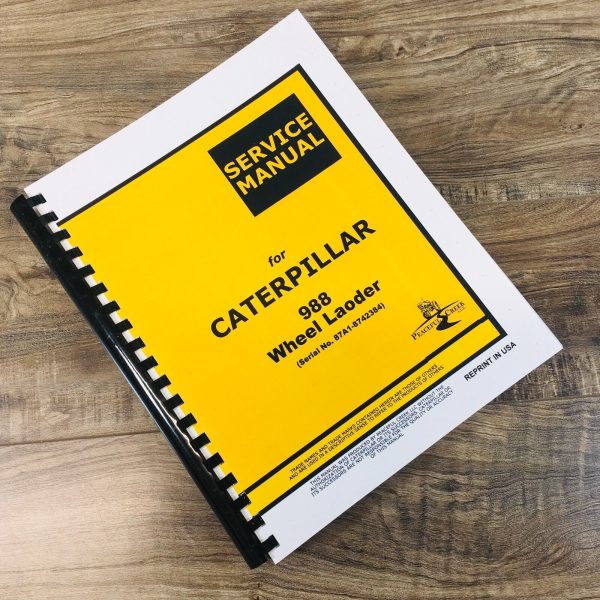 Service Manual For Caterpillar 988 Wheel Loader Technical Workshop 87A1-8742384