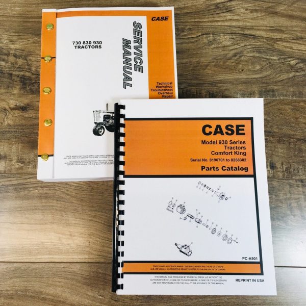 Case 940 941 Comfort King Tractor Service Manual Parts Catalog Set SN 8229001-Up