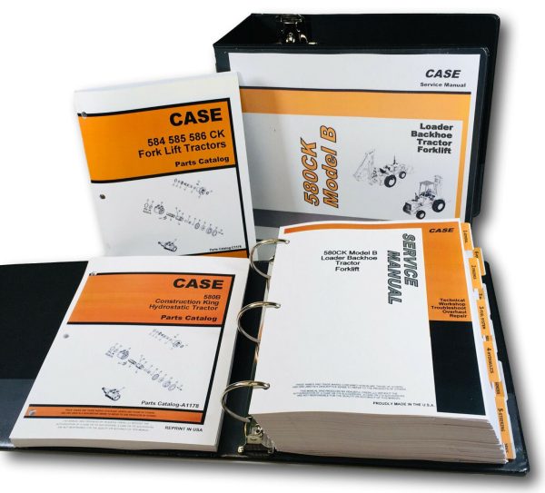 Case 584 585 586 Forklift Service Shop Repair Manual Parts Set Construction King