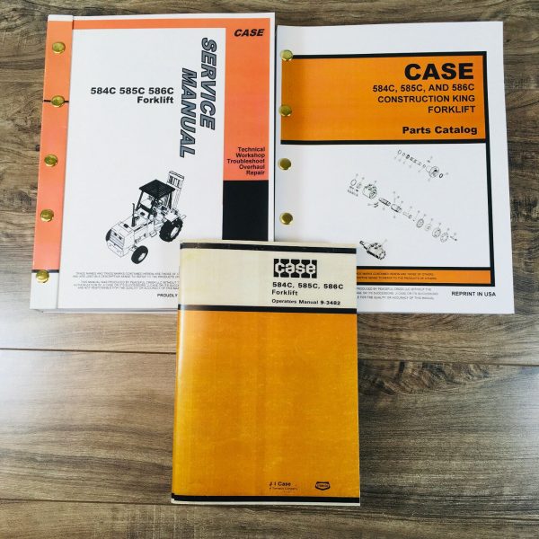 Case 584C 585C 586C Forklift Service Manual Parts Catalog Operators Owners Set