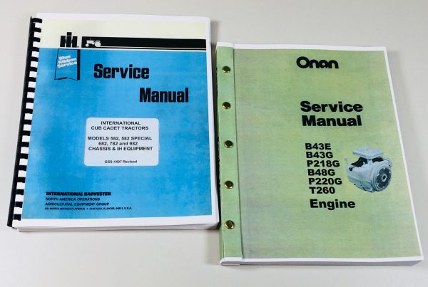 Cub Cadet 982 Chassis Garden Tractor Onan B48G Engine Service Manual Set