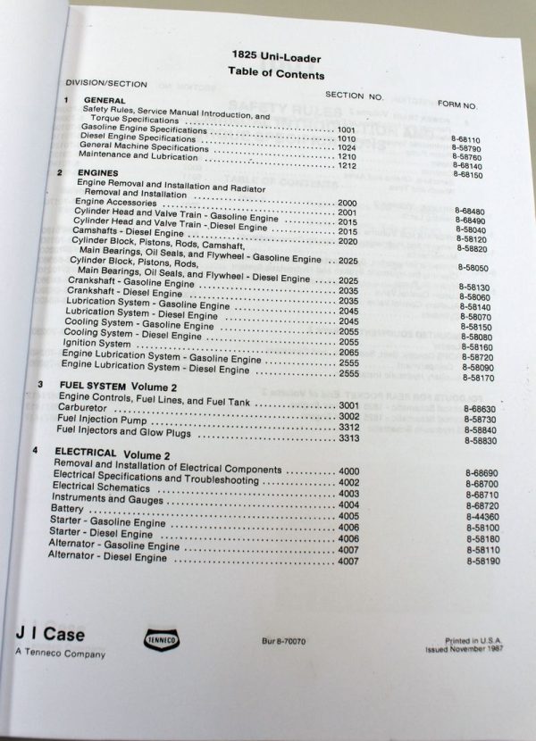 Case 1825 Uni-Loader Skid Steer Loader Service Repair Shop Manual Technical Book - Image 2