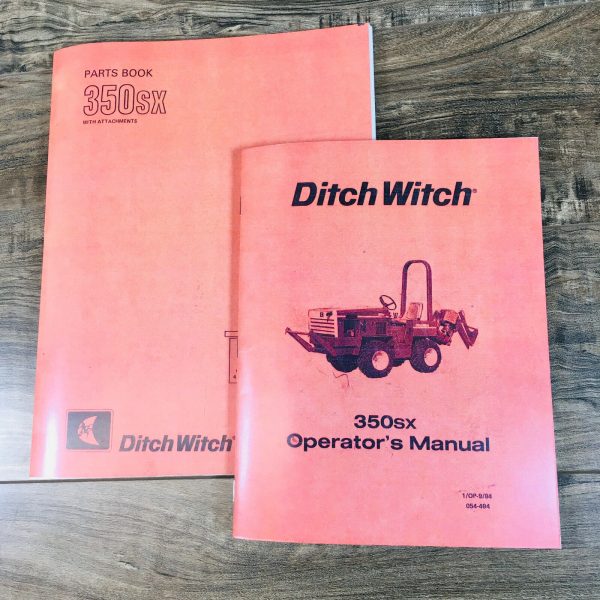 Ditch Witch 350Sx Tractor Trencher Plow Parts Operators Manual Set Catalog Book