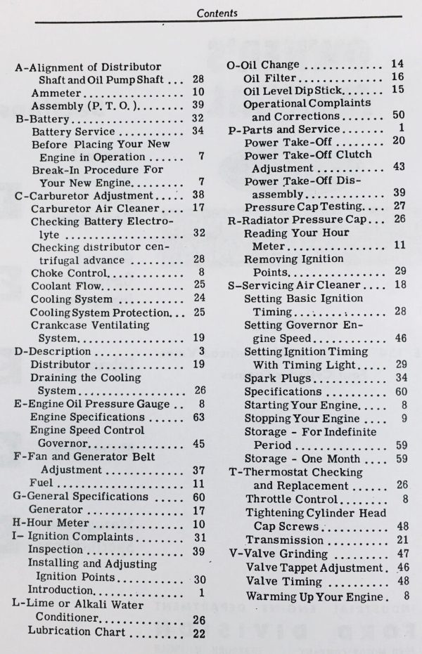 Ford E134 D172 Industrial Engines & Power Units Owners Operators Manual 4 Cyl - Image 3
