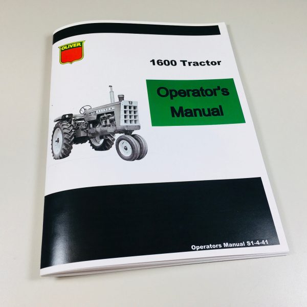 Oliver 1600 Tractor Owners Operators Manual Maintenance