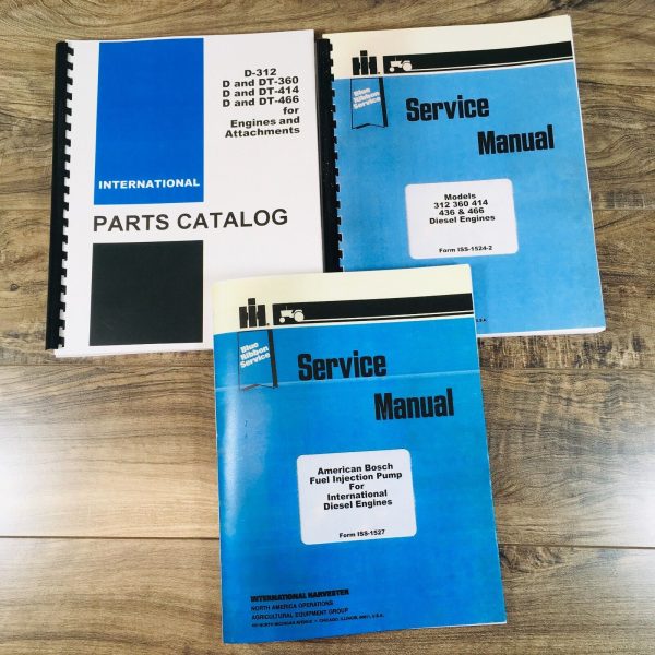 International D312 D360 DT360 D414 DT414 Engine Service Parts Manual Set Catalog