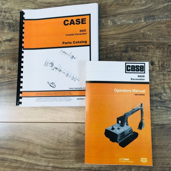 Case 880D Excavator Parts Catalog Operators Manual Owners Set Catalog Book