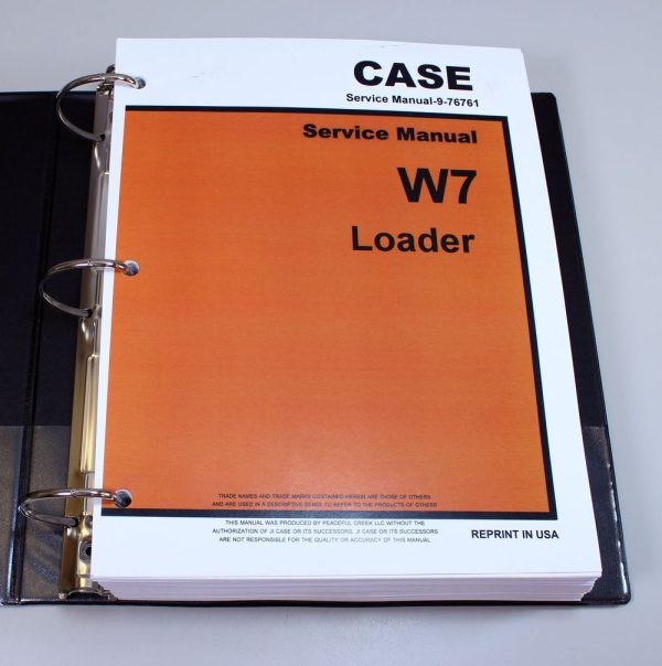 Case W7 4X4 4Wd Wheel Loader Backhoe Service Repair Manual Technical Shop Book - Image 2