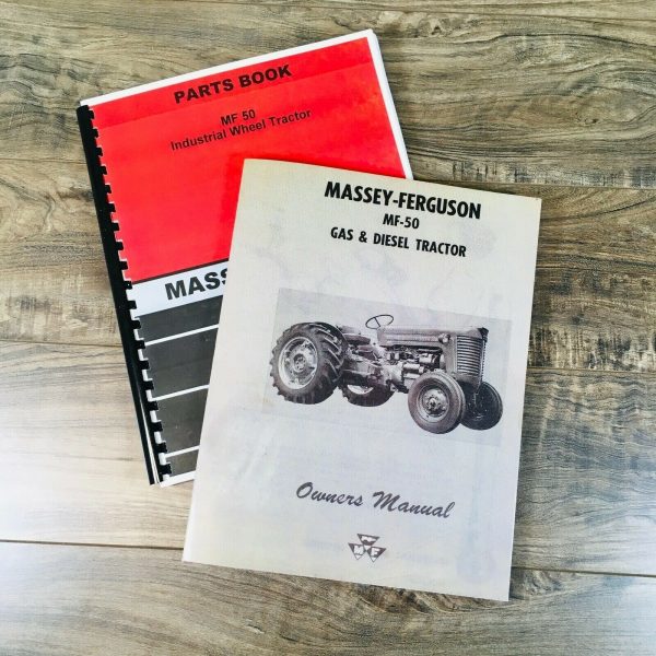 MASSEY FERGUSON MF 50 Industrial TRACTOR PARTS OPERATORS MANUAL CATALOG SET