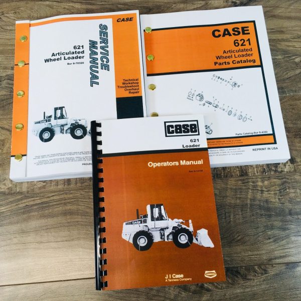 Case 621 Wheel Loader Service Manual Parts Catalog Operators Owners Repair Set