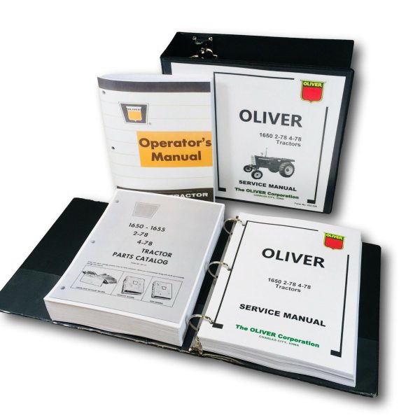 Oliver 1650 Tractor Service Parts Operators Manual Set Repair Workshop Shop Book