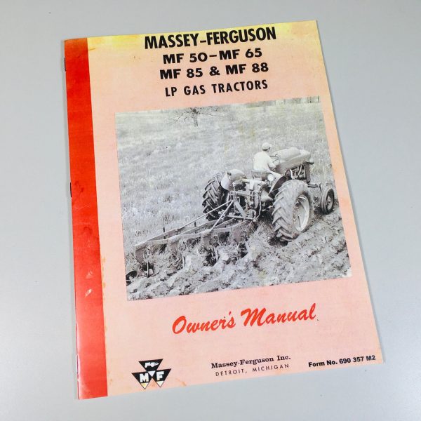 Massey Ferguson 50 65 85 88 Lp Gas Tractors Owners Operators Manual Propane Fuel