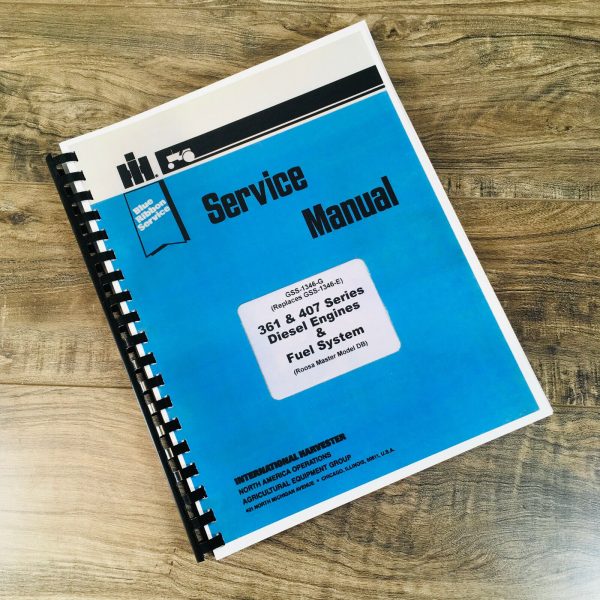 International Dt-407 Service Manual Diesel Engine &Fuel Repair Shop 1456 Tractor