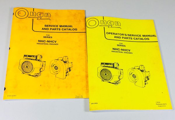 Onan Nhc Nhcv Industrial Engines Operators Service Manual Parts Catalog Set