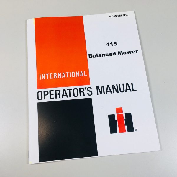 International Harvester 115 Balanced Mower Operators Owners Manual