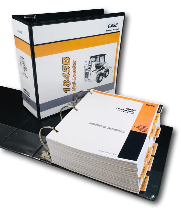 Case 1845B Uni-Loader Skid Steer Service Repair Shop Manual Book New Hard Binder