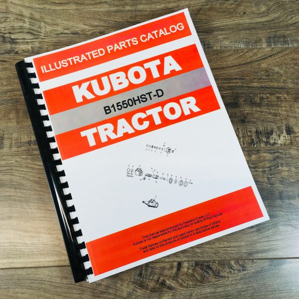 Kubota B1550Hst-D Tractor Parts Assembly Manual Catalog Exploded Views Numbers