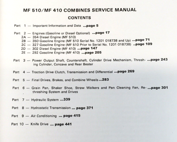 Massey Ferguson 510 Combine Service Parts Operators Manual Set SN -1201 003 653 - Image 6