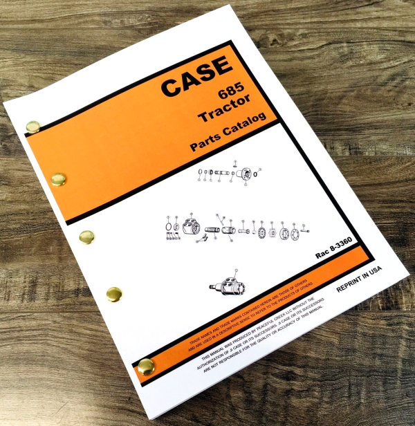 CaseIH 685 Tractor Parts Manual Catalog Book Assembly Schematic Exploded Views