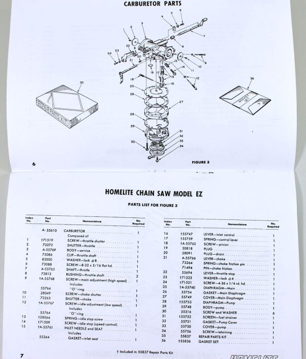 Homelite Ez Chainsaw Parts List Assembly Manual Catalog Exploded Views - Image 4