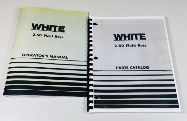 White 2-50 Field Boss Tractor Operators Owners Manual Parts Catalog Set